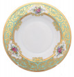 Набор тарелок 22,5 см  6 шт глубокие  Falkenporzellan &quot;Опал /Цветы на нежно-бирюзовом /с золотом&quot; / 232770