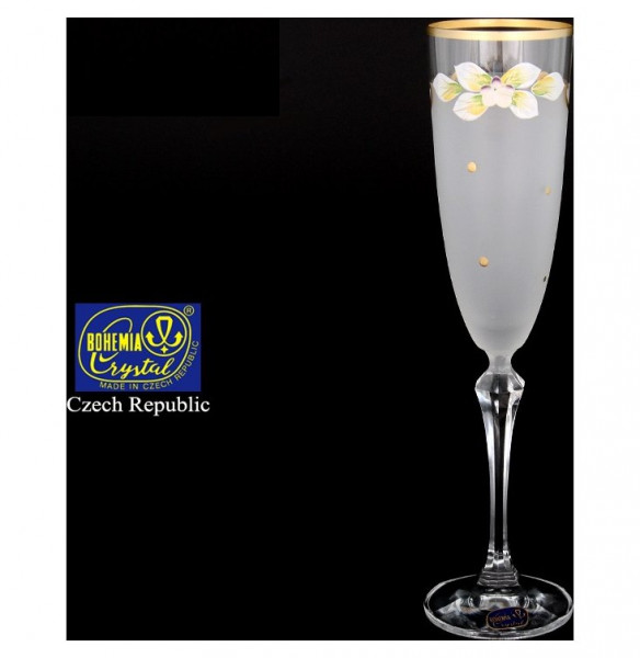 Бокал для шампанского 200 мл 1 шт матово-белый  Crystalex CZ s.r.o. &quot;Элизабет /Лепка&quot; / 118018