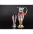 Набор для воды 7 предметов (кувшин + 6 стаканов)  Crystalex CZ s.r.o. &quot;Иксовка /розовый&quot; R-G / 118312