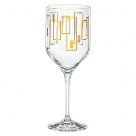 Бокалы для белого вина 400 мл 6 шт  Crystalex CZ s.r.o. &quot;Ума /Золотая геометрия&quot; / 279437