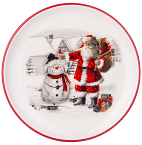 Тарелка 21 см  Agness "С новым годом! /Санта Клаус и снеговик" / 331075
