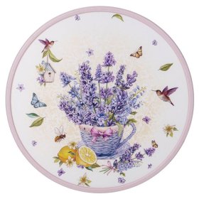 Разделочная доска 30 х 1,2 см круглая  Agness &quot;Прорванс /Лаванда&quot; / 272783