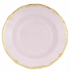 Набор тарелок 22 см 6 шт глубокие  Weimar Porzellan "Престиж /Золотая отводка" розовый / 206469