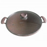 Сковорода-вок 30 см с крышкой антипригарное покрытие коричневая  O.M.S. Collection "TURKISH WOK & PANS" / 295516