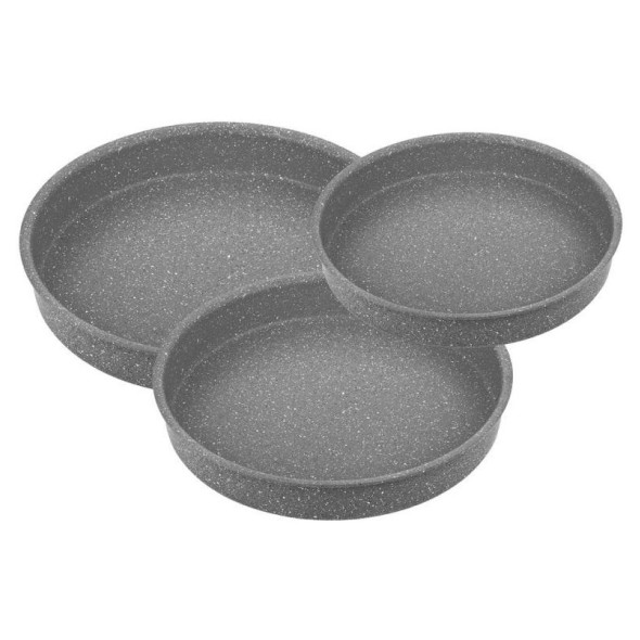 Набор противней  28-32-34 см антипригарное покрытие круглые серые  O.M.S. Collection &quot; GRANITE OVEN TRAYS&quot; / 295682