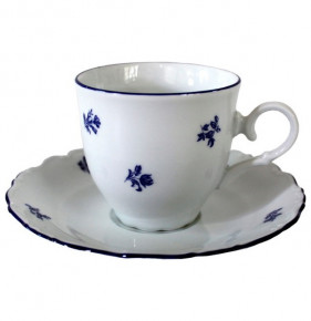 Набор чайных пар 155 мл 6 шт высокие  Thun "Офелия /Мелкие синие цветы" / 245784