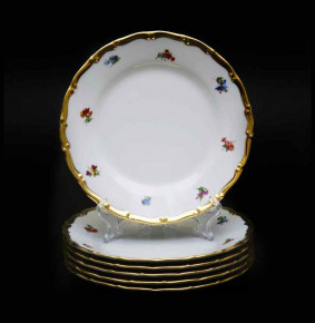 Набор тарелок 25 см 6 шт  Bohemia Porcelan Moritz Zdekauer 1810 s.r.o. "Анжелика 852 /Мелкие цветы" / 046014