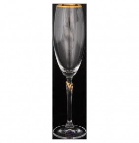 Бокалы для шампанского 220 мл 6 шт  Crystalex CZ s.r.o. "Лили /Отводка золото" / 059508