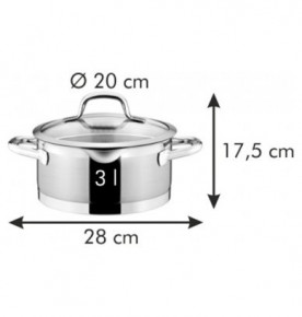 Кастрюля 20 см с крышкой  для сцеживания 3.0 л  Tescoma "PRESIDENT" / 147345