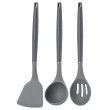 Набор 9 предметов (5 ножей, половник, лопатка и шумовка, подставка) серый Agness / 341787