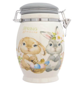 Банка для сыпучих продуктов 11,5 х 17,5 см с зажимом 900 мл  Royal Classics "Spring Bunnies" / 279999