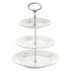 Этажерка 3-х ярусная  Thun &quot;Констанция /Серебряные колосья&quot; серебряный стержень / 228507