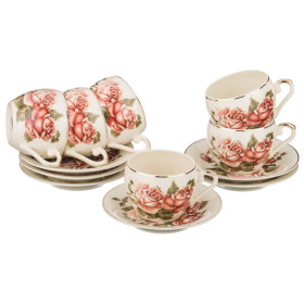 Набор кофейных пар 100 мл 6 шт  LEFARD "Корейская Роза" / 192929