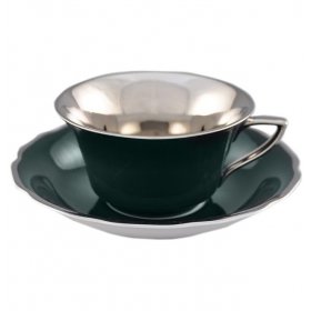 Чайная пара 100 мл  Leander &quot;Виндзор /Тёмно-серая с платиной&quot; / 158719