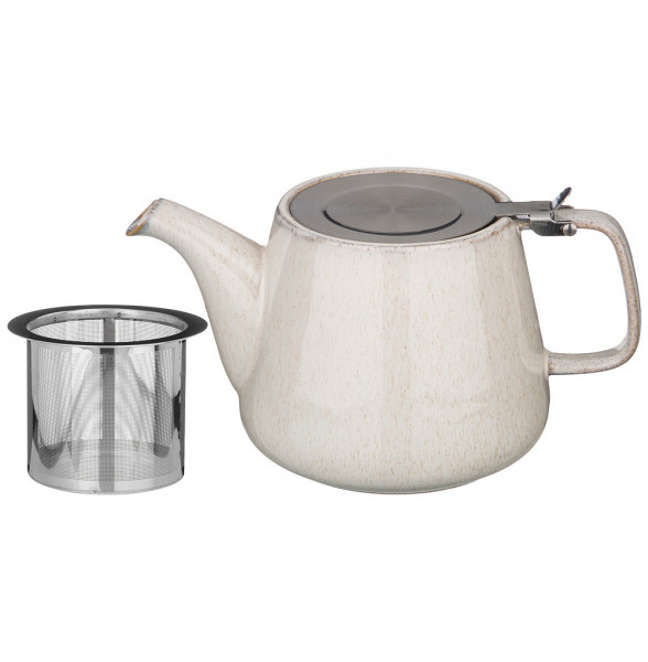 Заварочный чайник 1,2 л с металлическим ситечком и крышкой светло-серый  Bronco &quot;Luster&quot; / 228670