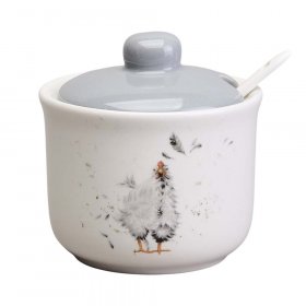 Сахарница 9,5 х 10 см с ложкой 300 мл  LEFARD &quot;Funny hens&quot; / 368034
