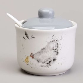 Сахарница 9,5 х 10 см с ложкой 300 мл  LEFARD &quot;Funny hens&quot; / 368034