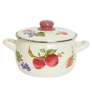 Кастрюля с металлической крышкой 3 л глубокая  Metrot "Фрукты" / 140908 — 