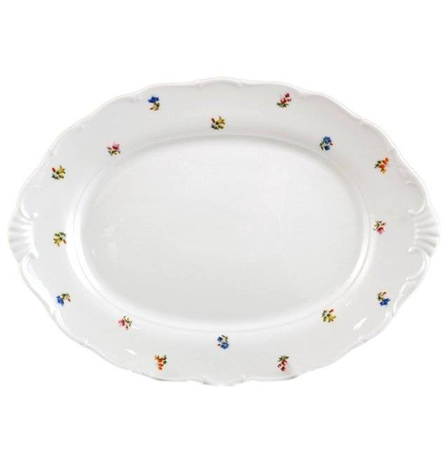 Блюдо 40 см овальное  Bohemia Porcelan Moritz Zdekauer 1810 s.r.o. "Офелия /Мелкие цветы" / 046401 в Санкт-Петербурге