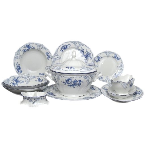 Столовый сервиз на 6 персон 26 предметов  Thun "Бернадотт /Синие розы" / 001406 — 