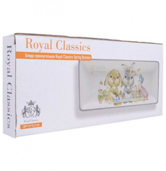 Блюдо 28 х 12 х 3,2 см прямоугольное  Royal Classics &quot;Spring Bunnies&quot; / 279997