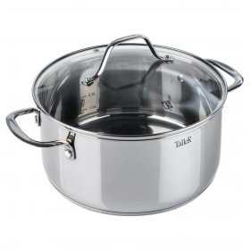 Кастрюля 24 х 11,5 см со стеклянной крышкой 5 л  Taller &quot;Элиас /TalleR&quot; / 244805