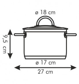 Кастрюля d-18 см с крышкой 2 л  Tescoma "VISION" / 146346