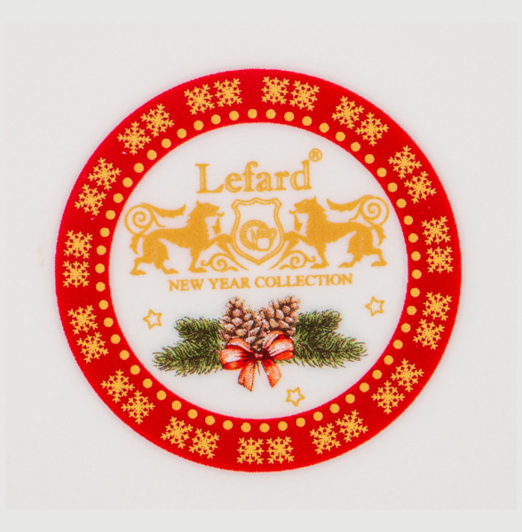 Блюдо 25 х 19,5 х 4,5 см овальное красное  LEFARD &quot;С Новым годом! /Дед мороз&quot; / 225206