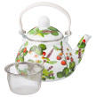 Заварочный чайник 1,3 л эмалированный с фильтром  Agness &quot;Fruit Basket /Berry tea&quot; / 313087