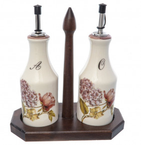 Набор бутылок для масла и уксуса 275 мл на деревянной подставке  Ceramica Cuore "Сады Флоренции"  / 226233