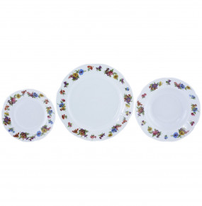 Набор тарелок 18 предметов (19, 22,5, 27 см)  Royal Czech Porcelain "Болеро /Полевой букет" / 203608