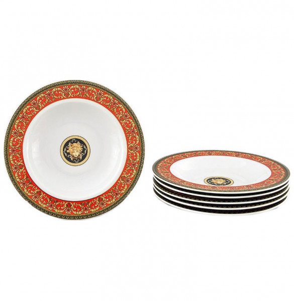 Набор тарелок 23 см 6 шт глубокие  Leander &quot;Сабина /Версаче /Красная лента&quot; / 159099