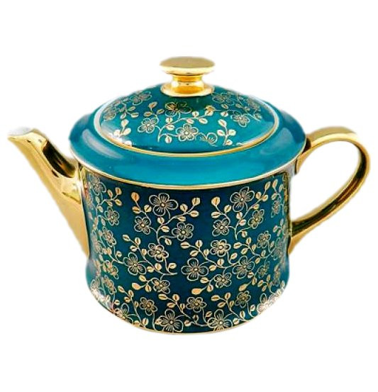 Заварочный чайник 400 мл  Leander &quot;Виндзор /Золотые цветы /зеленый&quot; 1 / 158686