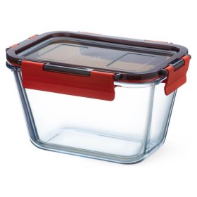 Контейнер 1,35 л прямоугольный высокий с пластмассовой крышкой и фиксаторами Simax "Exclusive" / 336715