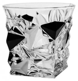 Стаканы для виски 350 мл 6 шт  Bohemia Jihlava &quot;Glacier /Матовые и черные льдинки&quot; хрусталь Йиглава   / 314215