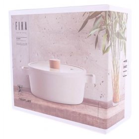 Жаровня 22 см со стеклянной крышкой керамическое покрытие 2,2 л  Neoflam &quot;Fika&quot; /индукция / 313779