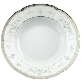 Набор тарелок 22,5 см 6 шт глубокая  Cmielow "Болеро /Платиновый узор" / 034730