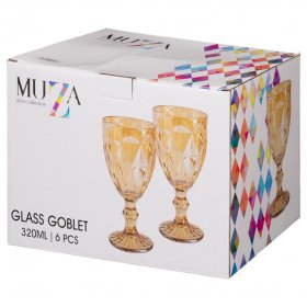 Бокалы для красного вина 320 мл 6 шт янтарные  LEFARD &quot;Muza ion /Ромбо&quot; / 262100