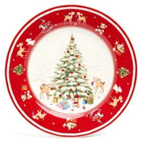 Тарелка 19 см красная  LEFARD &quot;С Новым годом! /Ёлка&quot; / 385874