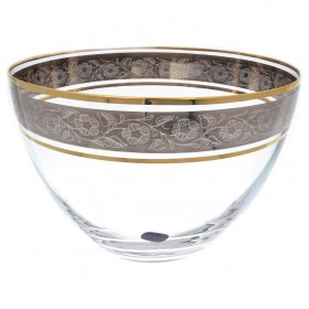 Салатник 23 см Crystalex CZ s.r.o. "Цветочный узор на платине" V-D / 246776