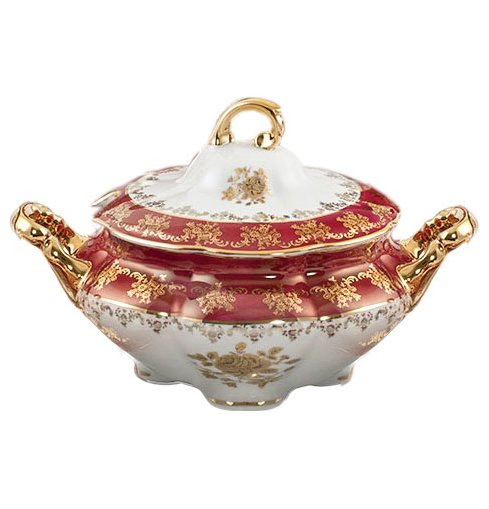 Супник 3 л  Royal Czech Porcelain &quot;Мария-Тереза /Золотая роза /Красная&quot; / 203554