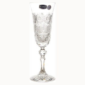 Бокал для шампанского 150 мл 1 шт  Glasspo "Лаура /Хрусталь резной" / 210264