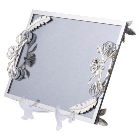 Поднос прямоугольный н/н  Guven Home Store &quot;Цветы /Silver&quot; / 245110