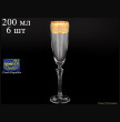 Бокалы для шампанского 200 мл 6 шт  Crystalex CZ s.r.o. &quot;Элизабет /Золотой узор /935&quot; / 041770