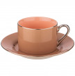 Набор чайных пар 220 мл 2 шт  LEFARD &quot;Розово-кофейные /Платина&quot; / 230678