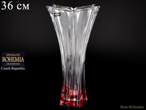 Ваза для цветов 36 см  Crystalite Bohemia "Флораль /Красное дно" / 075759