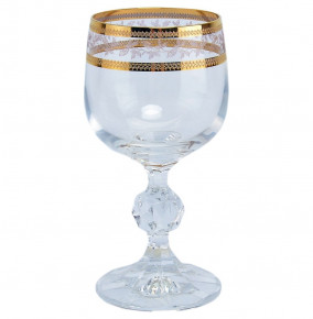 Бокалы для белого вина 150 мл 6 шт  Crystalite Bohemia "Клаудия /Золотые листики" / 036480