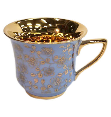 Кофейная чашка 50 мл 1 шт  Leander &quot;Виндзор /Золотые цветы /голубая&quot; 1 / 236395