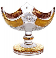 Ваза для конфет 15,5 см  Bohemia Brilliant "Снежинка с золотой росписью /Стразы /60532" / 086034