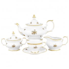 Чайный сервиз на 6 персон 15 предметов  Chodov &quot;Корона /Золотая роза&quot; / 212757